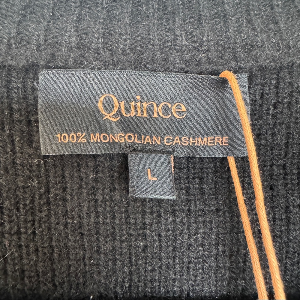 NWT!! QUINCE Women's Mongolian Cashmere Structured Cardigan Sweater Black Large - Picture 10 of 14